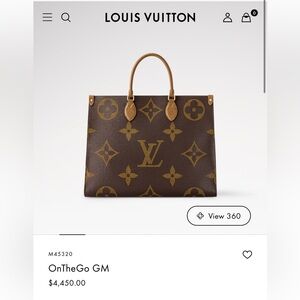 Louis Vuitton Monogram Canvas OnTheGo Handbag